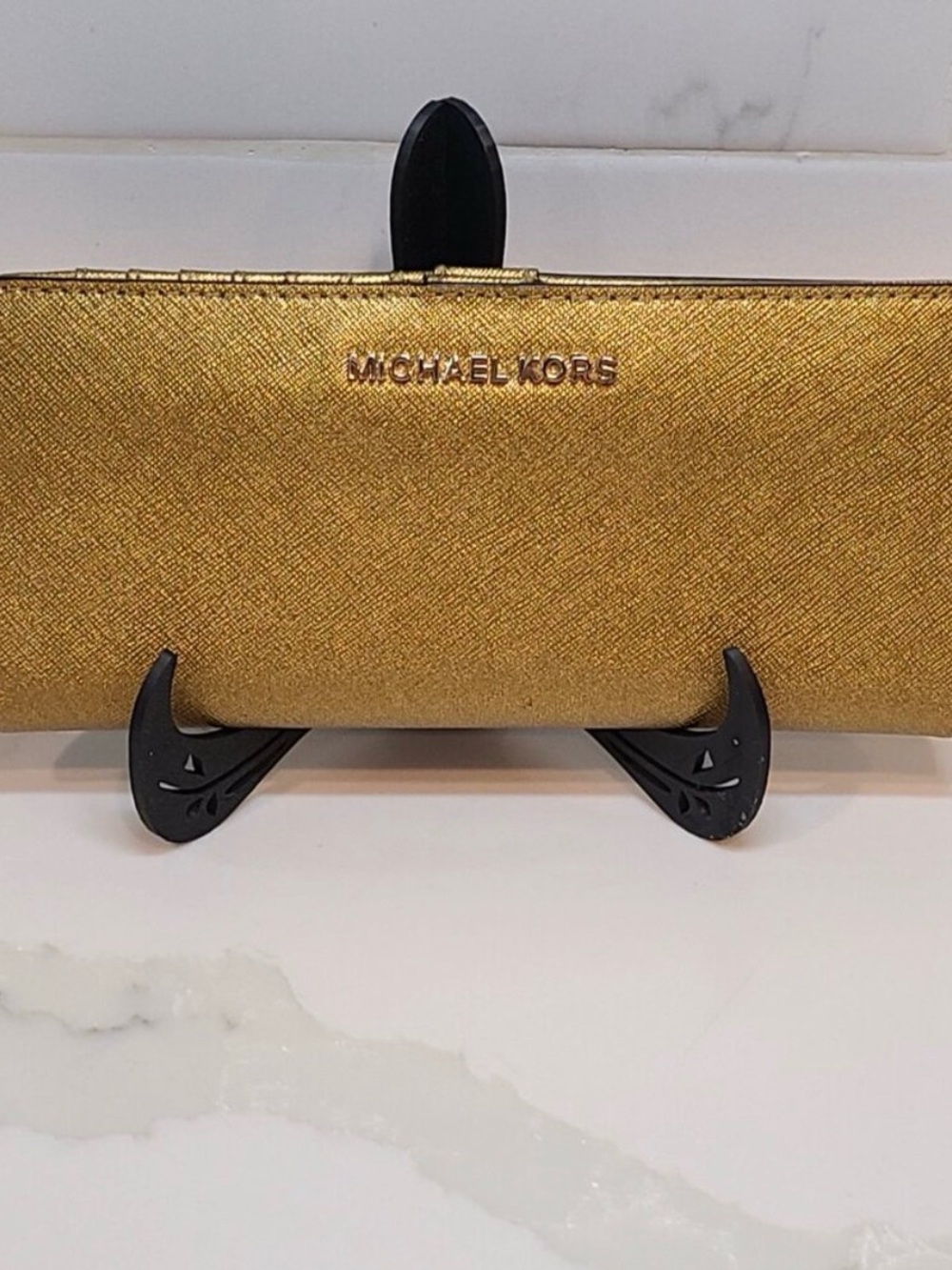 Michael Kors Metallic Gold Saffiano Continental Wallet